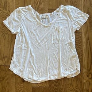 A&F Plain White Pocketed Shirt